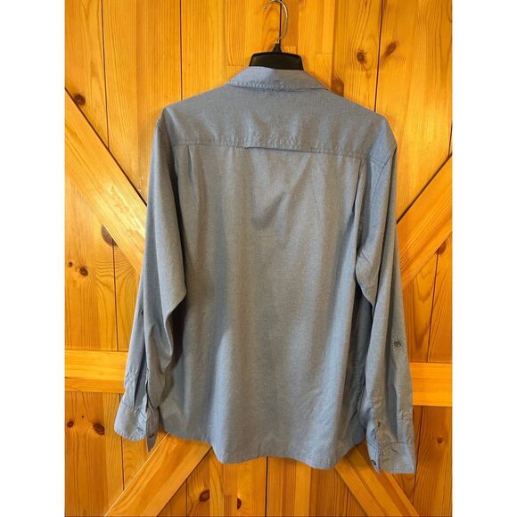 Wrangler Men's Outdoor Button Up Heather Blue Long Sleeve Size Large (5481) - Picture 6 of 6
